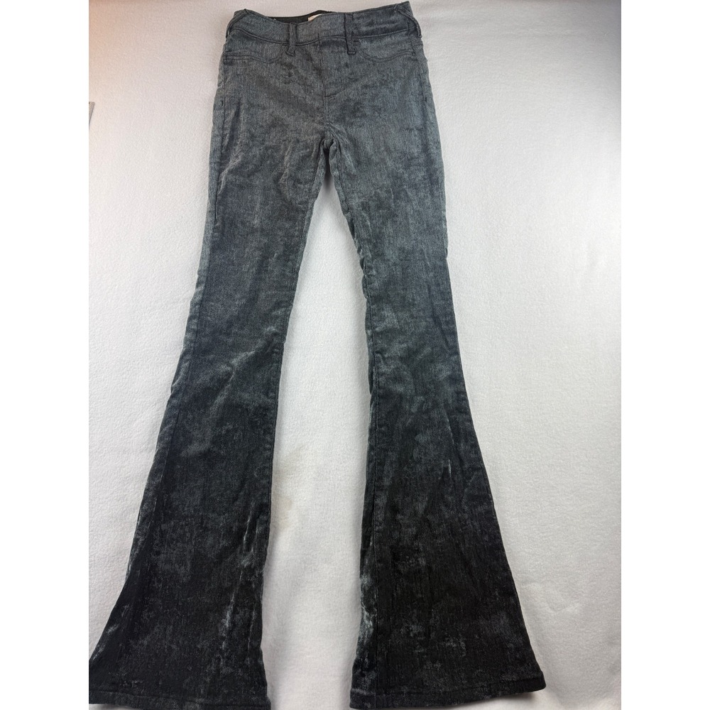 Altar'd State Velvet Flare Bell Bottom Pantsβ Gray Wash High Rise Stretch XS